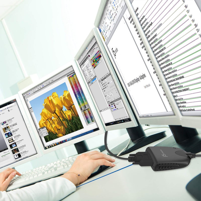 j5create USB to VGA Display Cable 3.3ft/100cm, USB Type-A to VGA Adapter Converter Compatible with Windows - Black (JUA190) - Image 3